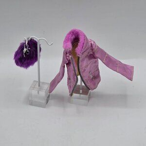 Bratz Doll Clothes Ice Champions Yasmin Pink Coat Jacket & Purple Fur Purse Wint